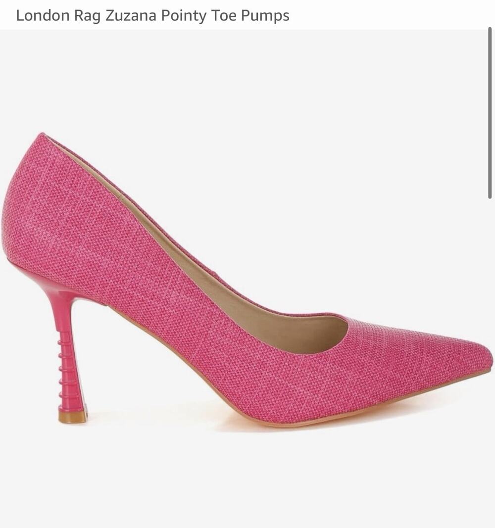 London Rag Zuzana Pointed Toe, Stiletto Pumps, Pink Size 9